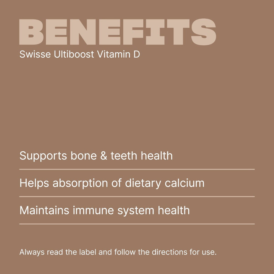swisse ultiboost vitamin d supports dietary calcium absorption immune system health