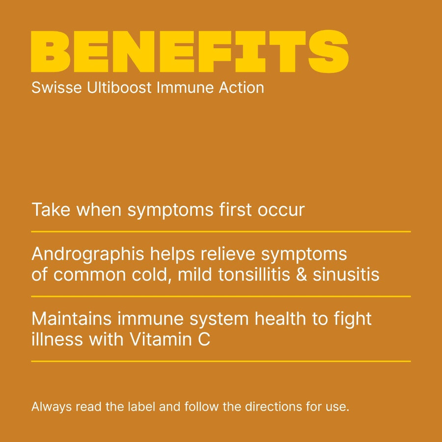 swisse ultiboost immune action common cold symptom relief