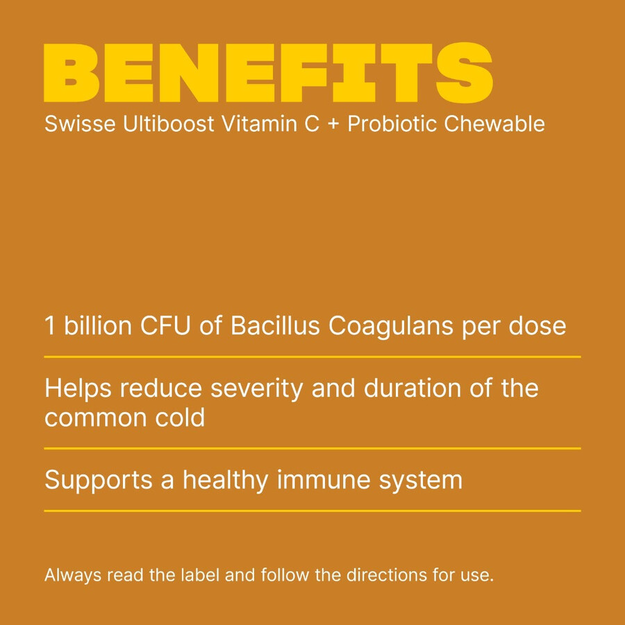 swisse ultiboost vitamin c probiotic chewable immune system health support