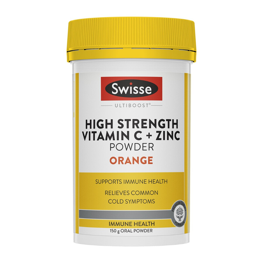 swisse ultiboost high strength vitamin c zinc powder orange immune system health support