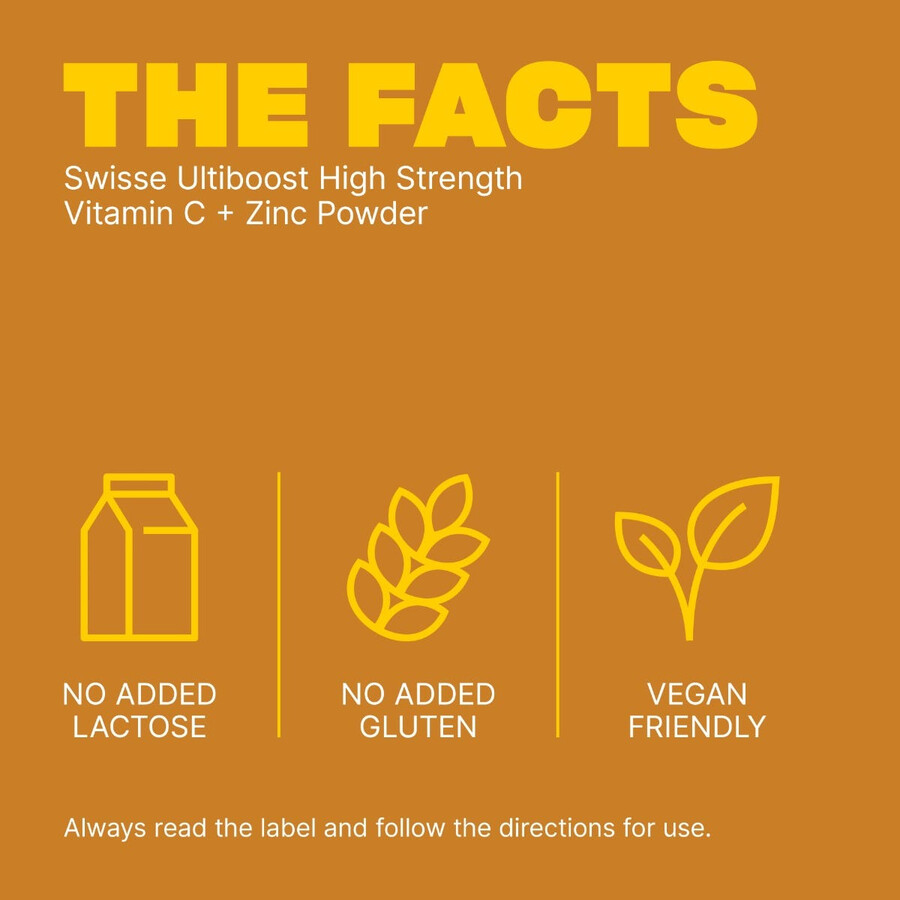 swisse ultiboost high strength vitamin c zinc powder orange immune system health support