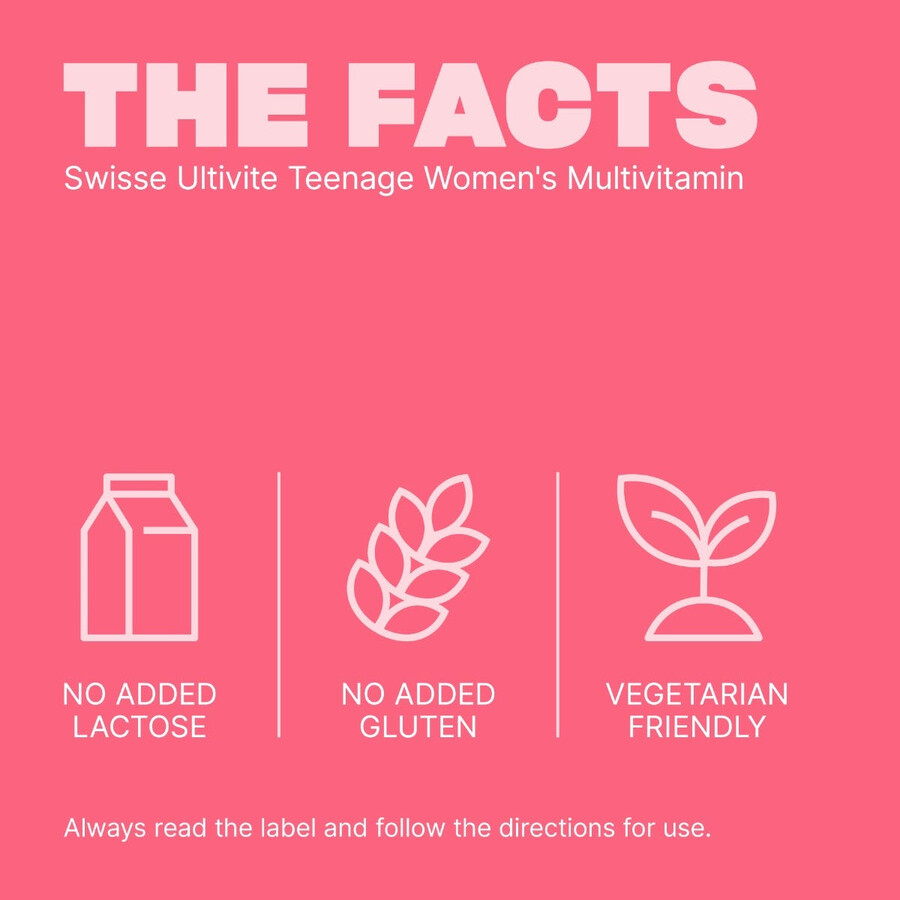 swisse ultivite teenage womens multivitamin immune system health support