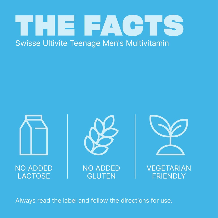 swisse ultivite teenage mens multivitamin immune system health support