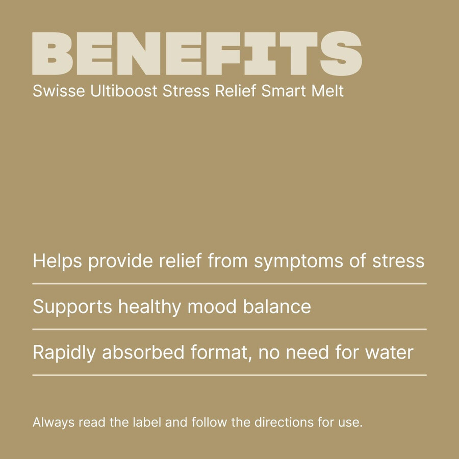 swisse ultiboost stress relief smart melt rapidly absorbed form