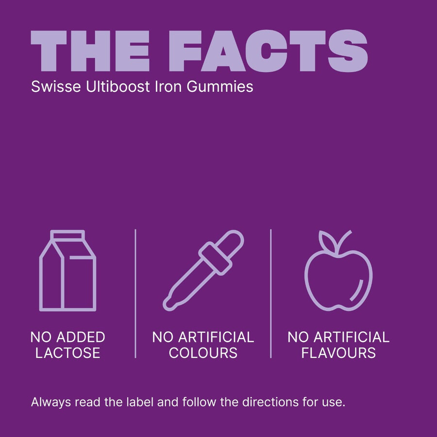 swisse ultiboost iron gummies tiredness fatigue relief