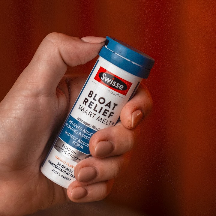 swisse ultiboost bloat relief smart melt rapidly absorbed form