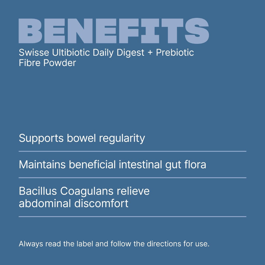 swisse ultibiotic daily digest prebiotic fibre powder with sunfiber